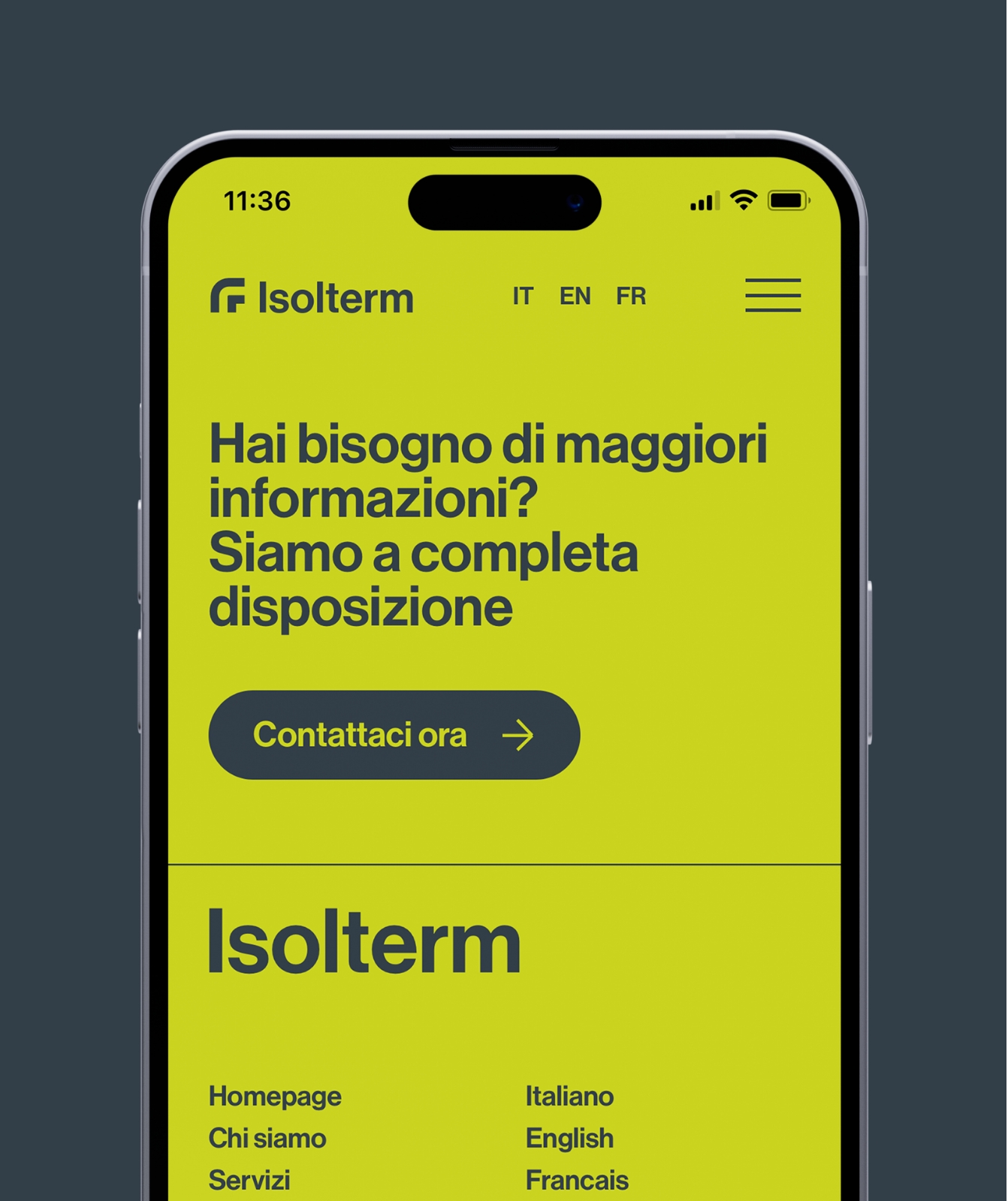 Isolterm website mobile